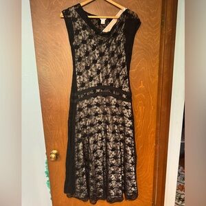 Sundance Black and Cream Lace Maxi Dress